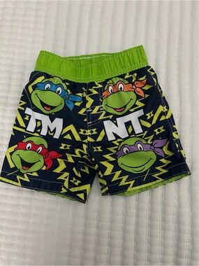 Teenage Mutant Ninja Turtle Black & Green Boys Swim Shorts 3T